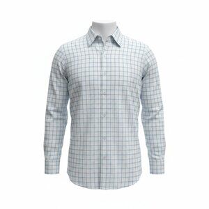Classic Light Blue Plaid Button-Down Shirt